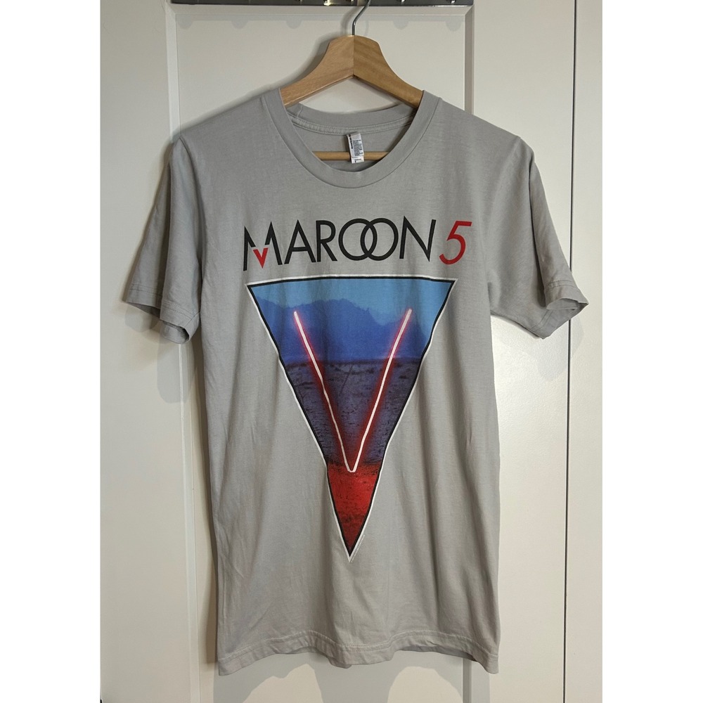 Maroon 5 V Tour 2015 Concert T-Shirt Gray American Apparel Small USA Made